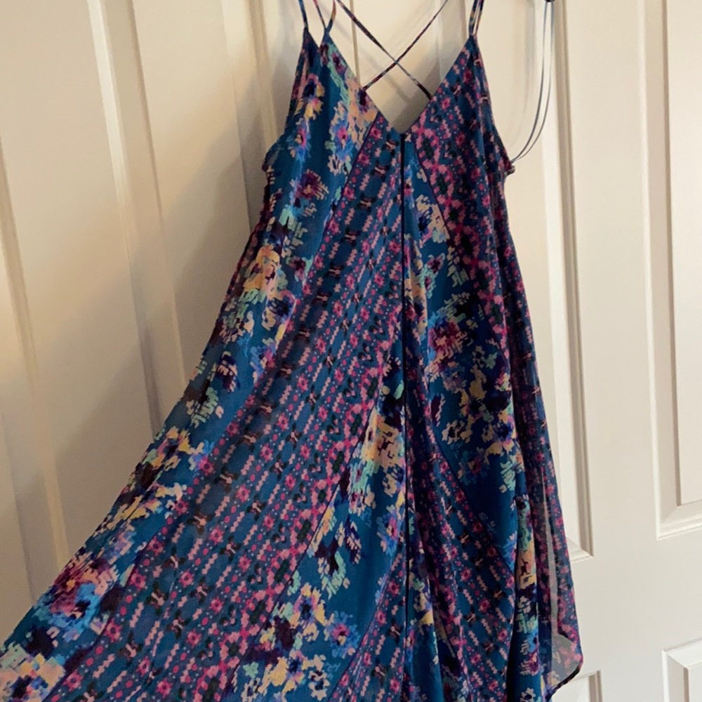 ASTR high low flowy print long dress